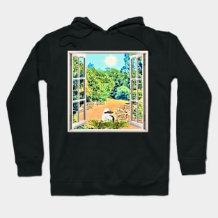 Garden View with a Kookaburra Hoodie